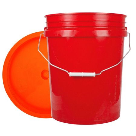 World Enterprises Bucket, 12 in H, Red and Orange 5RED,345ORG